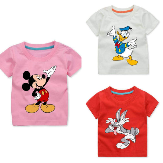 Buy 2 Get 1 Free Printed Half Sleeve T Shirts for Kids