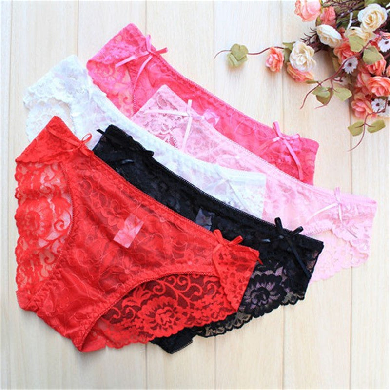 PACK OF 3 FLORAL LACE TRANSPARENT PANTIES
