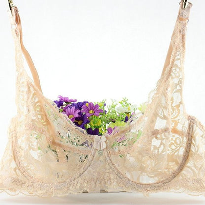 Full Net Floral Transparent Bra