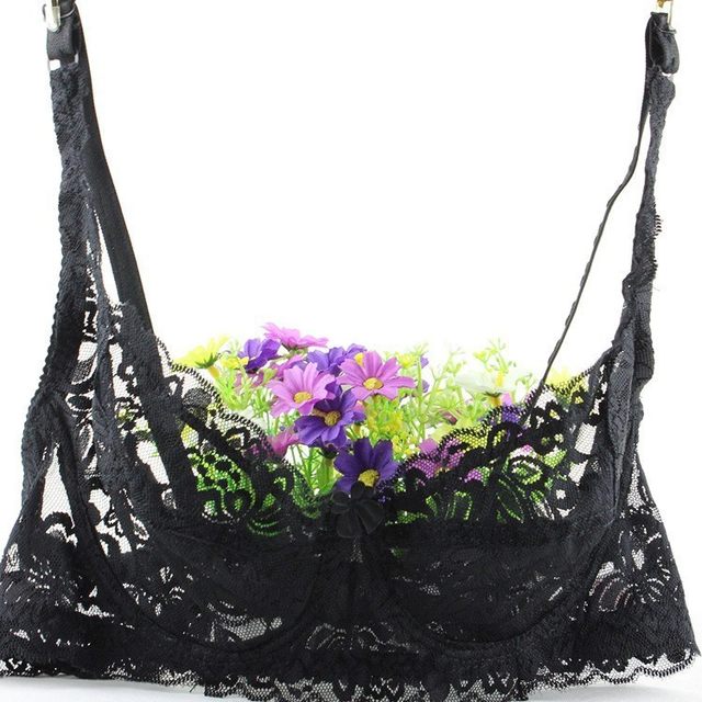 Full Net Floral Transparent Bra