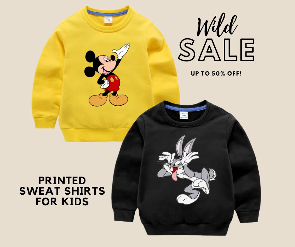 Pack of 2 Printed Sweat Shirts For Kids