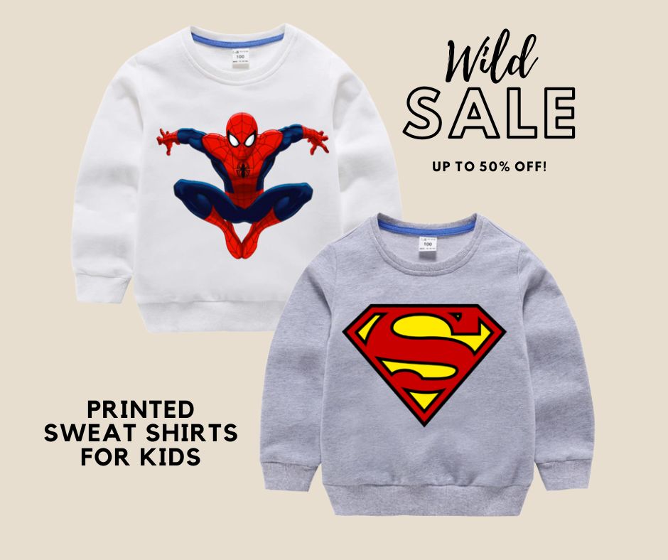 Pack of 2 Printed Sweat Shirts For Kids