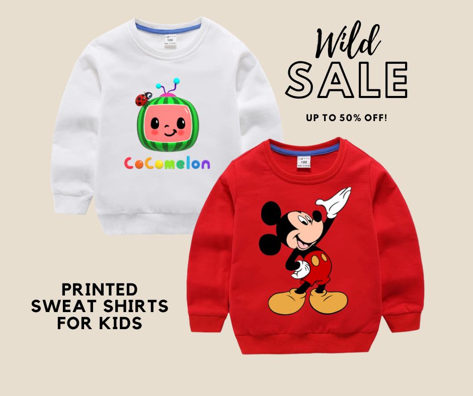 Pack of 2 Printed Sweat Shirts For Kids