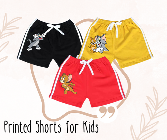 Buy 2 Get 1 Free Printed Double Stripe Shorts for Kids
