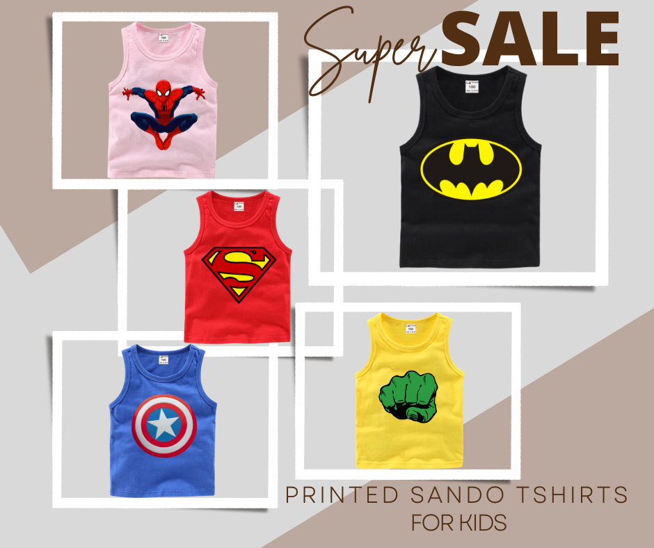 Buy 4 Get 1 Free Printed Tank Tops for Kids