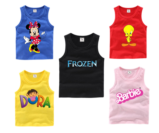 Buy 4 Get 1 Free Printed Tank Tops for Kids