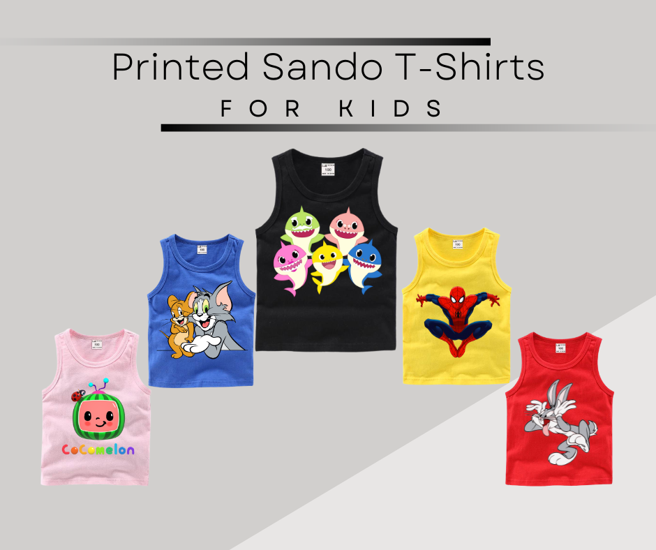 Buy 4 Get 1 Free Printed Tank Tops for Kids