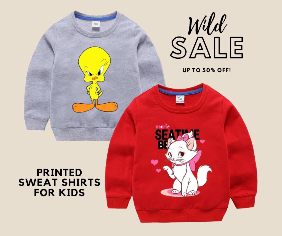 Pack of 2 Printed Sweat Shirts For Kids