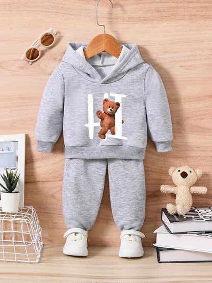 Printed Hooded Track Suit for Kids