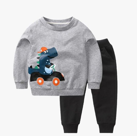 Grey DINO Car Track suit Kids