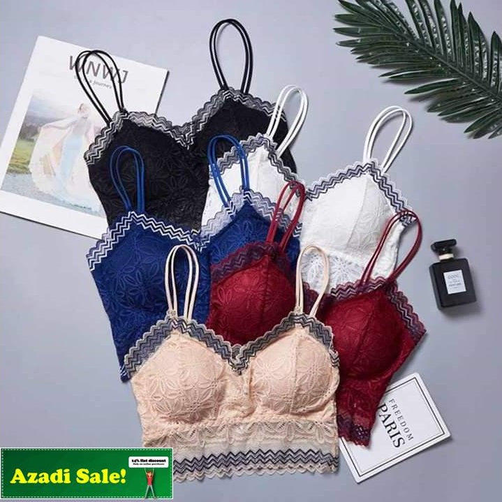 Pack of 2 Fancy Lace Net Padded Bra