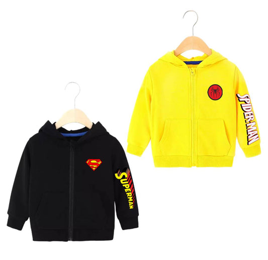 Pack of 2 Kids Printed Zipper Hoodies